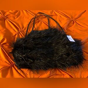 Black Feather Halter Top open in the back